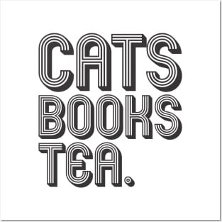 Cats Books Tea Posters and Art